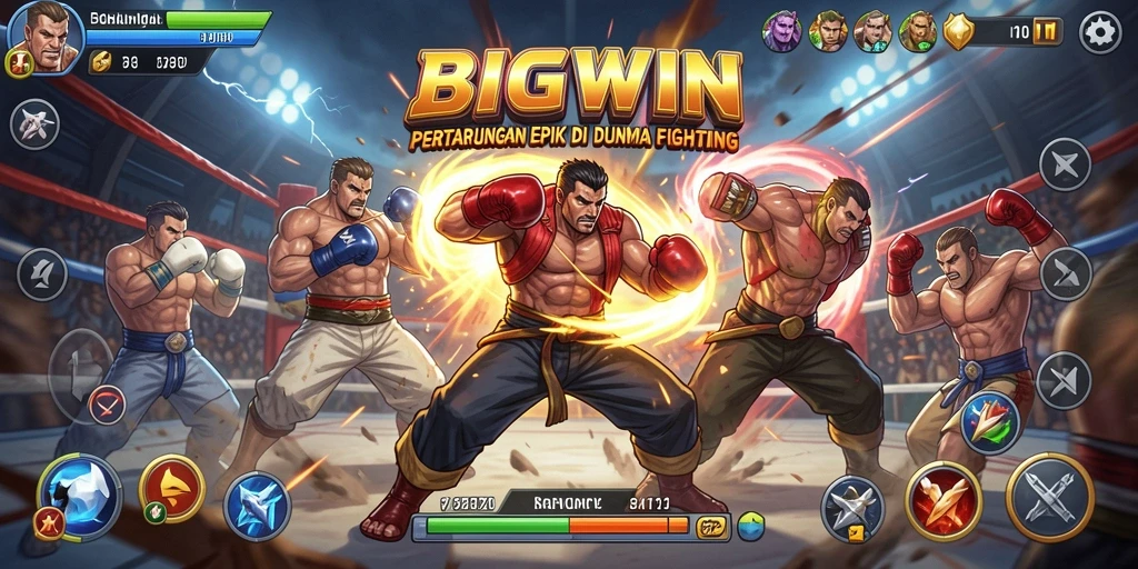 Tangkapan layar BIGWIN menampilkan pertarungan epik yang mendebarkan.
