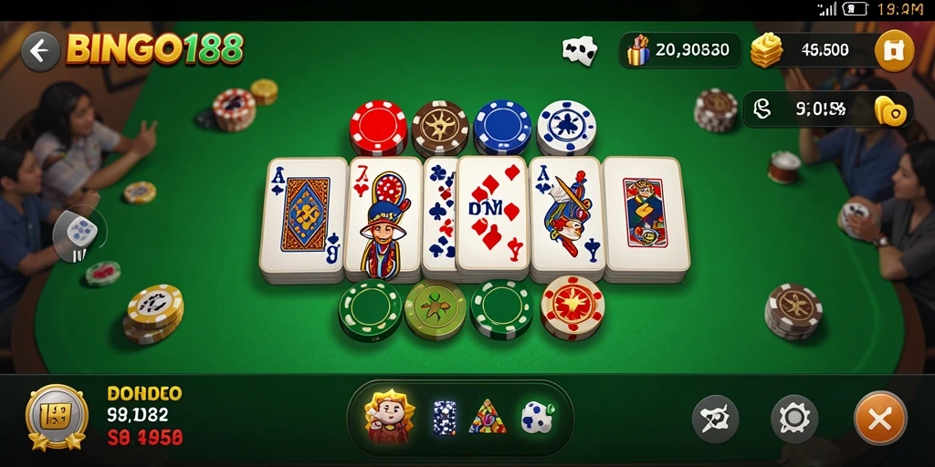 Screenshot gameplay seru BINGO188 memperlihatkan interaksi pemain.