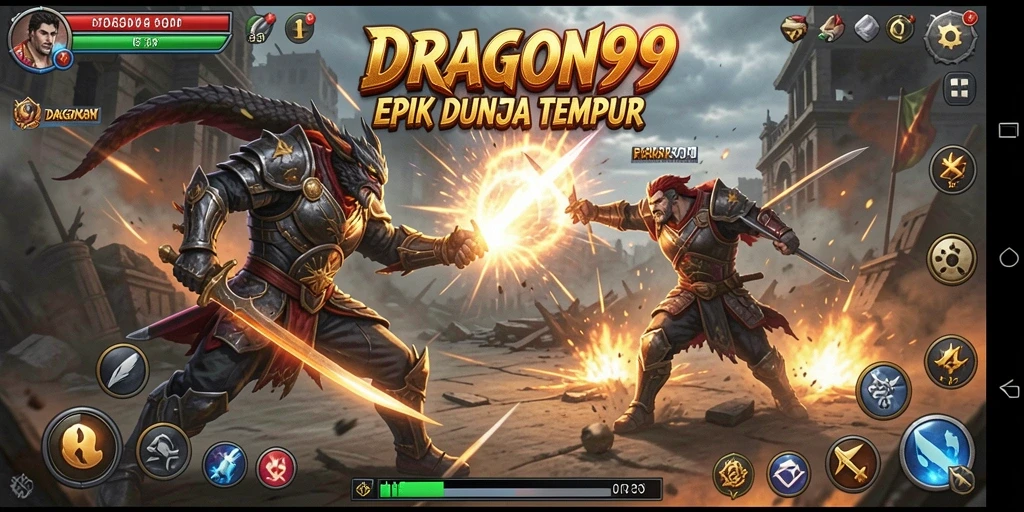 Tampilan gameplay seru dari DRAGON99 dengan pertarungan menarik.
