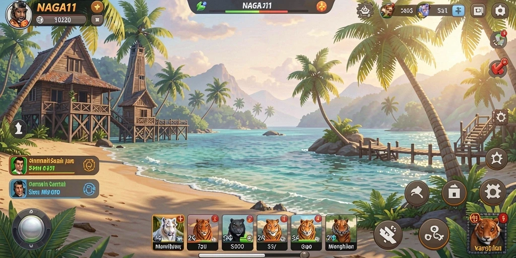 Tampilan menarik dari gameplay NAGA11 yang penuh warna dan seru.