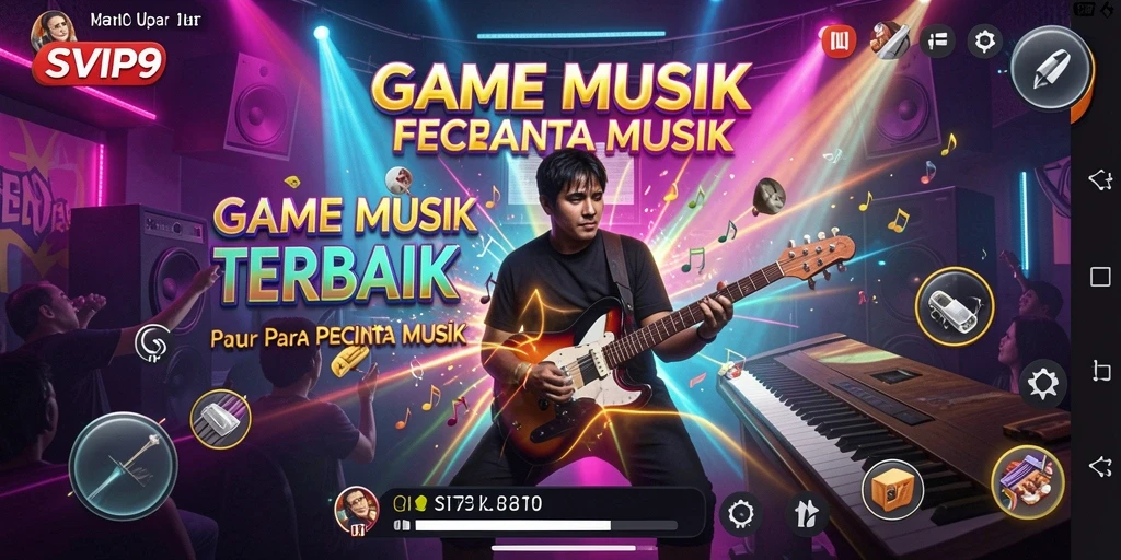 Tampilan gameplay SVIP9 dengan berbagai fitur menarik untuk pencinta musik.