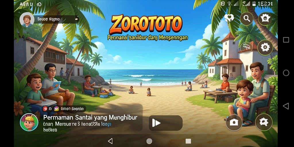 Screenshot ZOROTOTO menampilkan karakter lucu dan gameplay yang menarik.